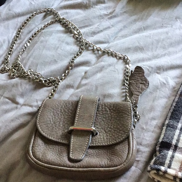 Grey leather roots bag - Picture 1 of 2